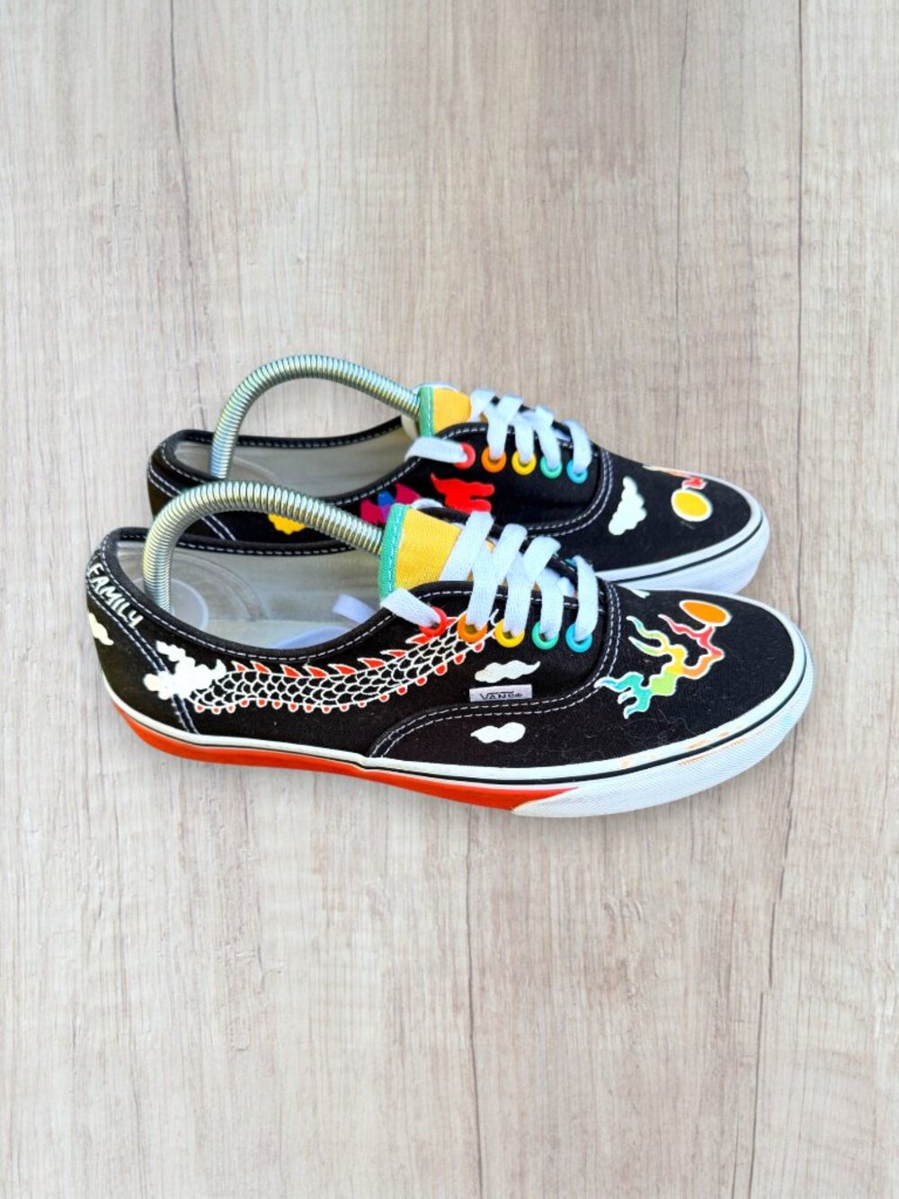 Vans Authentic Chosen Family Dragon Rainbow Sneakers Mens 8.5 Womens 10 Rare